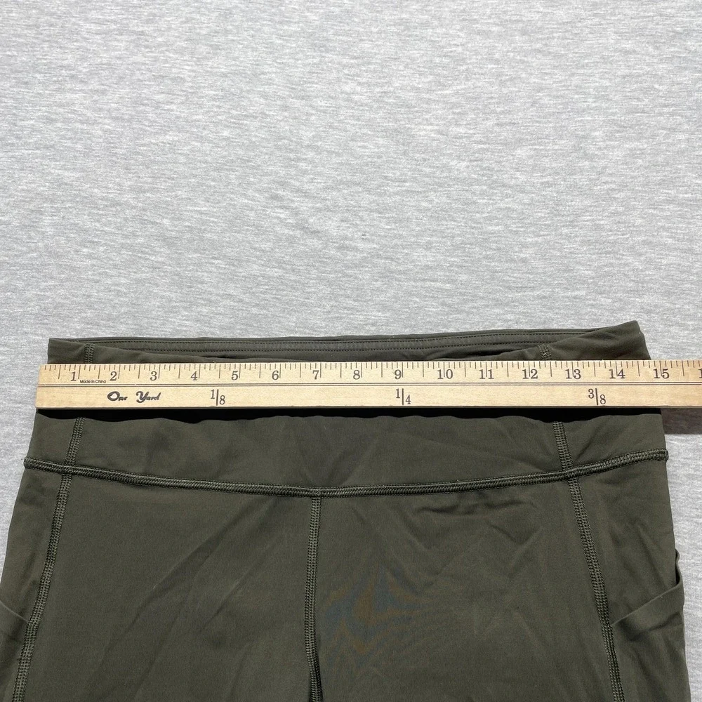Lululemon Pace Rival Crop Leggings Womens 8 Olive Green Gym Training Athleisure